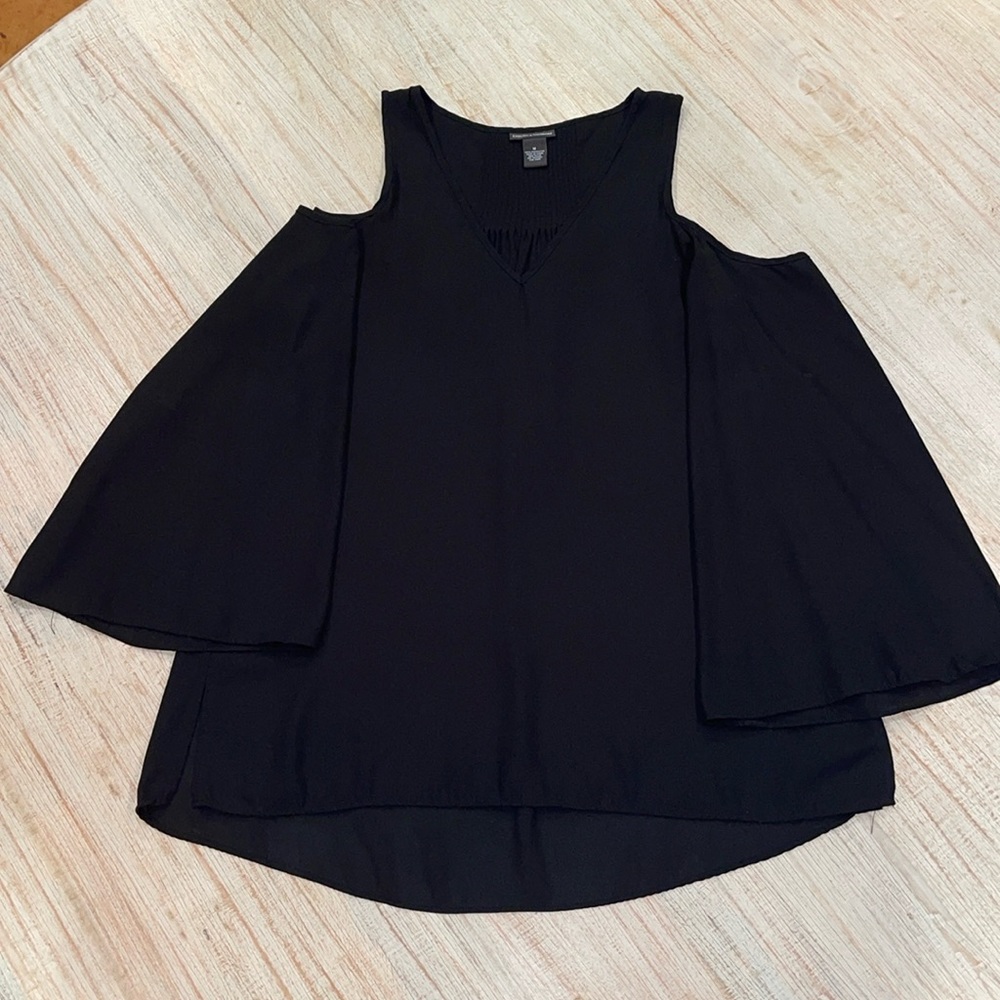 Flared Sleeve Cold Shoulder Blouse